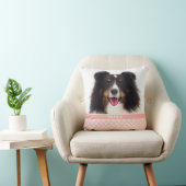 赤面カスタムピンクのペットの白い手と名前 クッション (椅子)