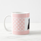 赤面カスタムピンクのペットの白い手と名前 コーヒーマグカップ (左)