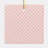 赤面カスタムピンクのペットの白い手と名前 セラミックオーナメント (裏面)