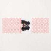 赤面カスタムピンクのペットの白い手と名前 ヨガマット (正面(横))