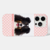 赤面カスタムピンクのペットの白い手と名前 Case-Mate iPhoneケース (裏面 (横))