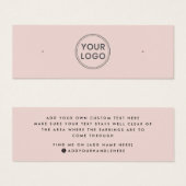 赤面カスタムピンクのロゴのスタッドイヤリングディスプレイカード (正面&裏面)