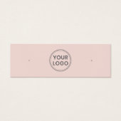 赤面カスタムピンクのロゴのスタッドイヤリングディスプレイカード (正面)