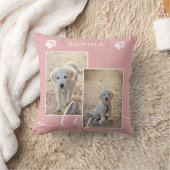 赤面カスタムピンクの写真と名前&ラブ文字 クッション (ブランケット)