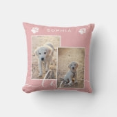 赤面カスタムピンクの写真と名前&ラブ文字 クッション (正面)