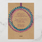 赤面カスタムピンクティール(緑がかった色)ブルーグリーンリースバラ金ゴールド 箔シーズンカード (裏面)