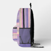 赤面カスタムピンクバイオレットパープルウォーター色ストライプ プリントバックパック (右)