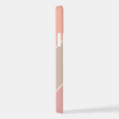 赤面カスタムピンクピーチオレンジイエローストライプ iPhoneケース (右側面)