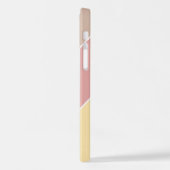 赤面カスタムピンクピーチオレンジイエローストライプ iPhoneケース (左側面)