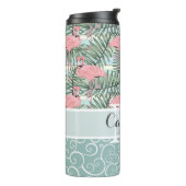 赤面カスタムピンクフラミンゴズパームリーフレスパターン タンブラー (回転左)