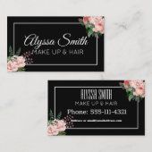 赤面カスタムピンクフローラブーケ 名刺 (正面/裏面)