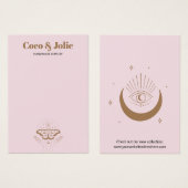 赤面カスタムピンクボホロゴイヤリングディスプレイカード (正面&裏面)