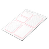 赤面カスタムピンクミニマリストアンデートデイリープランナー ノートパッド (アングル)