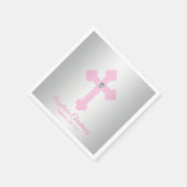 赤面カスタムピンクローズガール《キリスト教》洗礼式や命名式バプテスマ スタンダードカクテルナプキン (角)