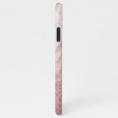 赤面カスタムピンク大理石パターン上の写真コラージュ iPhoneケース (右側)