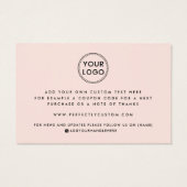 赤面カスタムピンク感謝していのロゴを挿入 (裏面)