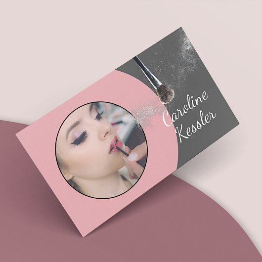 赤面カスタムムーブトープピンクメイクアップアーティスト 名刺