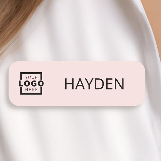 赤面カスタムロゴ基本ピンク社員 名札