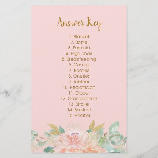 赤面カボチャフローラベビーワードスクランブルゲーム (裏面)