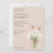 赤面カラリリーフローラ蝶ボウ結婚ズ 招待状 (正面)