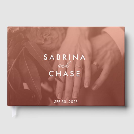 赤面カラーオーバーレイ結婚フォト ゲストブック (正面)