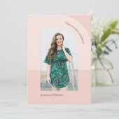 赤面カラーブロックアーチ型卒業発表 招待状 (スタンド正面)