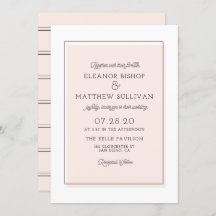 赤面カラーブロックミニマル招待状