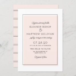 赤面カラーブロックミニマル招待状 招待状