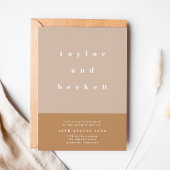 赤面カラーブロック結婚式招待状 セーブザデート