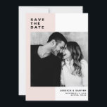 赤面カラーモダンタイポグラフィ セーブザデート<br><div class="desc">赤面ピンク色ブロックとモダンタイポグラフィフォトセーブ・ザ・デート案内。カスタマイズ可能な日付を保存するモダンタイポグラフィと赤面と白い色のブロックの背景。この保モダン存は日付は任意のテーマに最適結婚である。その他の色も利用可能。</div>