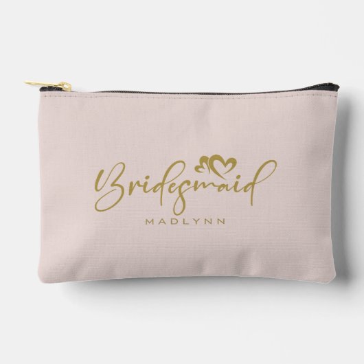 赤面カラー花嫁のスクリプト名化粧品ギフト アクセサリーポーチ (正面)