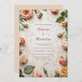 赤面ガーデンバラ結婚式招待状 招待状 (正面/裏面)