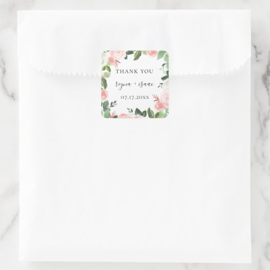 赤面ガーデンフローラフレーム結婚式の引き出物 スクエアシール (バッグ)