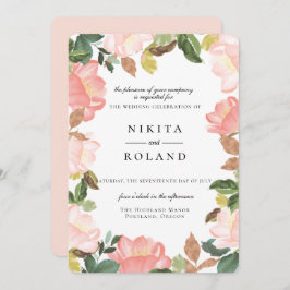 赤面ガーデンフローラ結婚式招待状 招待状