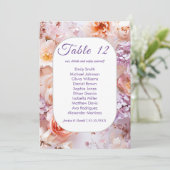 赤面ガーデンロマン結婚ティックのシーティングカード 招待状 (スタンド正面)