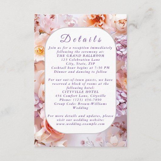 赤面ガーデン結婚ロマンチックのエンクロージャカード エンクロージャーカード (正面)