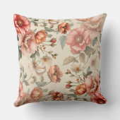赤面ガーデン開花 | ヴィンテージフローラ装飾用クッション クッション (裏面)