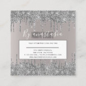 赤面ガーリーシルバーきらびやかな眼滴がアートメイクアップ スクエア名刺 (裏面)