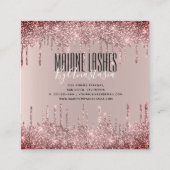 赤面ガーリーバラ金ゴールドキラキラLash Dripsアーティスト スクエア名刺 (裏面)