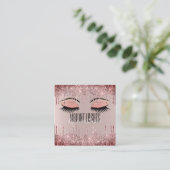 赤面ガーリーバラ金ゴールドキラキラLash Dripsアーティスト スクエア名刺 (スタンド正面)