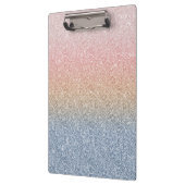 赤面ガーリーバラ金ゴールドブルーグラデーショングリッタースパークルズ クリップボード (左)