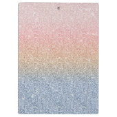 赤面ガーリーバラ金ゴールドブルーグラデーショングリッタースパークルズ クリップボード (裏面)