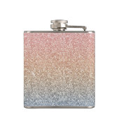 赤面ガーリーバラ金ゴールドブルーグラデーショングリッタースパークルズ フラスク (裏面)