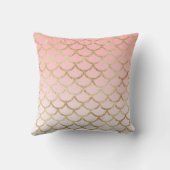 赤面ガーリーピンクと金ゴールドマーメイドグリッタースパークルズ クッション (裏面)