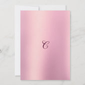 赤面ガーリーピンクのグラデーショングリッター誕生日パーティー 招待状 (裏面)