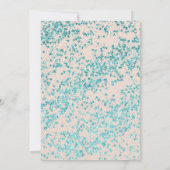 赤面ガーリーピンクアクアブルーグリッターダストスウィート16 招待状 (裏面)