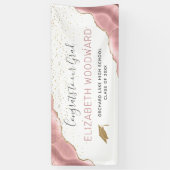 赤面ガーリーピンクアゲイト金ゴールドグリッター卒業 横断幕 (縦)