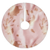 赤面ガーリーピンククリームブラウンコーヒド ブラッシュドポリエステルツリースカート (正面)