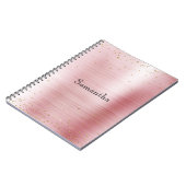 赤面ガーリーピンクグラム金ゴールドスパークル紙吹雪 ノートブック (左側)