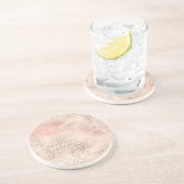 赤面ガーリーピンクグラム金ゴールドヒョウ印刷 コースター (側面)